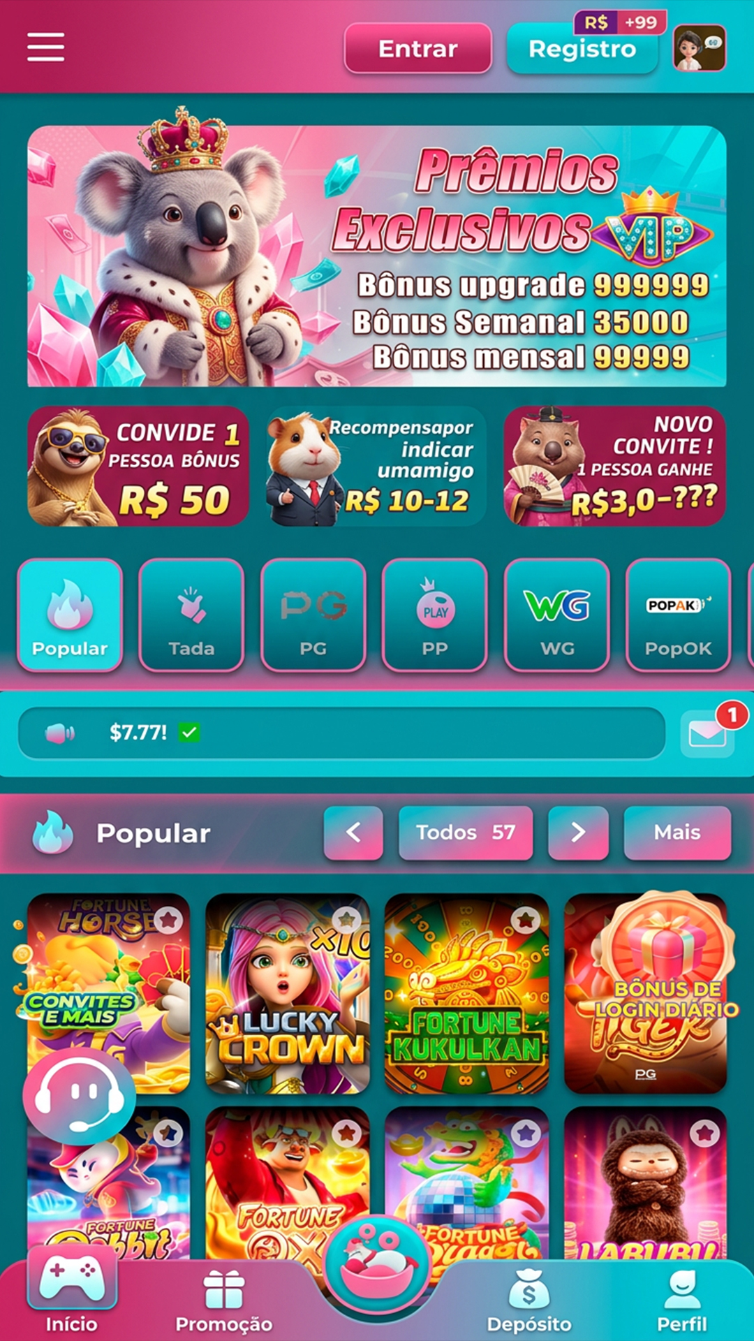 jogo do tigrinho que pode depositar r$ 1 